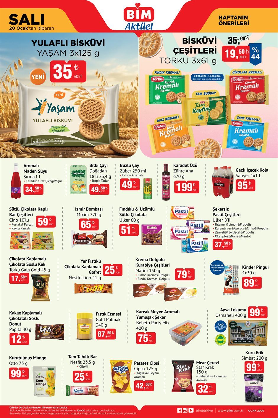 BİM market 20 Ocak indirimli ürünler broşürü sayfa 3