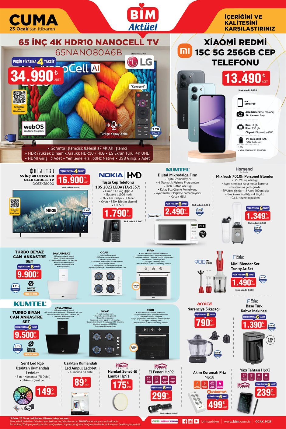BİM market 23 Ocak'den itibaren indirimli ürünler ve kampanyalar