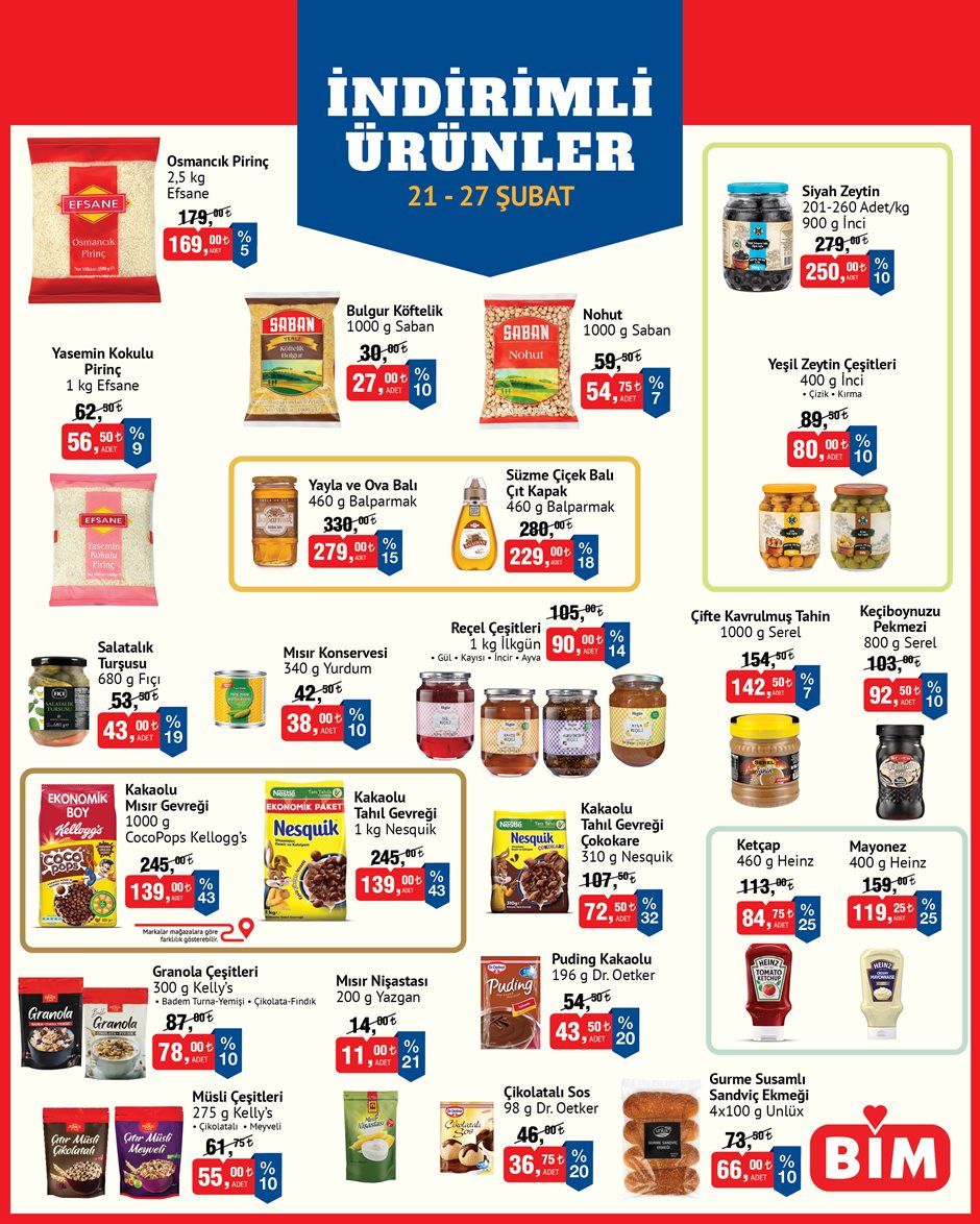BİM market 21 Şubat–27 Şubat indirimli ürünler broşürü sayfa 2