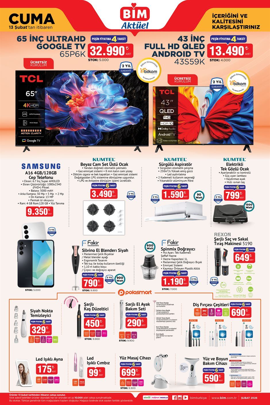 BİM market 13 Şubat'den itibaren indirimli ürünler ve kampanyalar